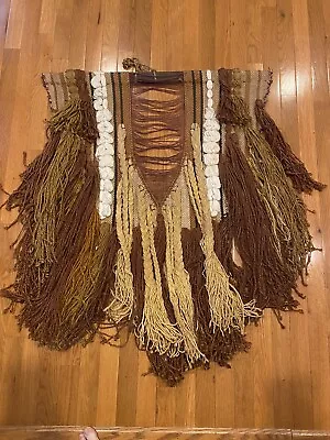 Vintage Large Macrame Woven Boho Mid Century Wall Art Hanging Unique 3’9 X 3’10” • $119.99