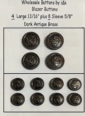 1 Set Of Celtic Crest Dark Men's Or Women's Blazer Metal Buttons 4 Large 8 Small • $19.80