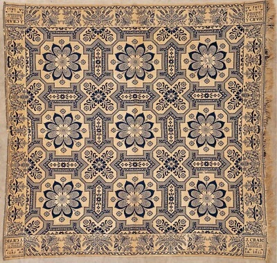 $475 • Buy J Craig 1855 Jacquard Coverlet Very Rare Made In Decatur County Indiana