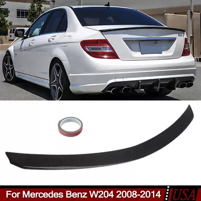 AMG Trunk Spoiler Carbon Fiber Look For Mercedes Benz W204 C300 Sedan 2008-2014 • $72.19