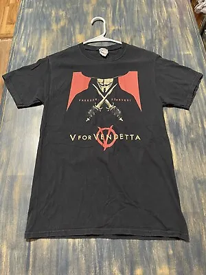 V For Vendetta Adult T-Shirt Small Black Red Freedom Forever Jerzees Rare! 🗡 • $26.99