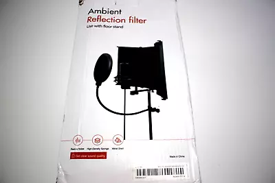 Ambient Reflection Filter Portable Vocal Booth Black Three Panel • $12.25