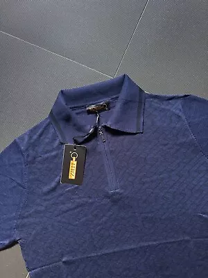 Zilli  Men Polo T-shirt Size XL/54 Colour Light Blue - Zipper • $125