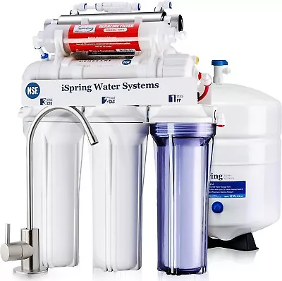 ISpring RCC7AK-UV 7-Stage 75 GPD UV Alkaline Reverse Osmosis Water Filter • $219