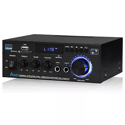 Bluetooth Amplifier W/Karaoke Wireless Receiver USB Player Home Stereo Audio Amp • $49.99