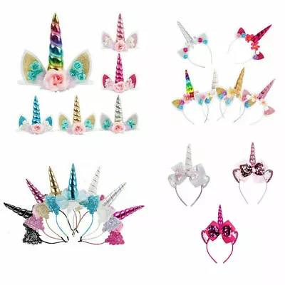 $6.04 • Buy Glitter Unicorn Cake Topper Cupcake Birthday Decor Children Party Boy Girl Props