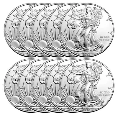 1 Oz American Silver Eagle Coin (Random Year - Lot Of 10) • $331.49