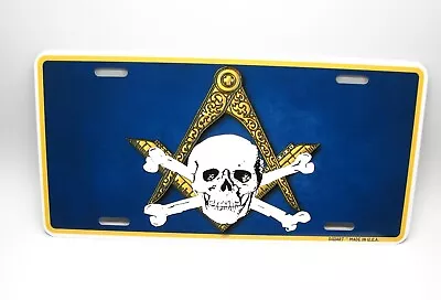 Masonic Freemason Logo Emblem Skull Crossbones Metal Car Novelty License Plate • $14.95