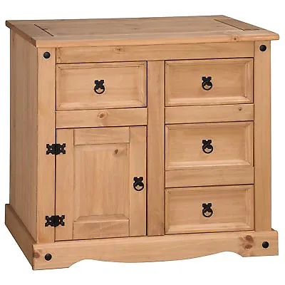 Corona Sideboard 1 Door 4 Drawer Small Cupboard Mexican Pine Mercers Furniture® • £98.90