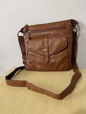 Marta Ponti Crossbody Shoulder  Bag Women’s Soft Brown Dark Tan Grain Leather • £24