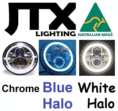 7  JTX CHROME LED Headlights BLUE WHITE Ford Bronco F100 F150 F250 F350 Pick Up  • $474