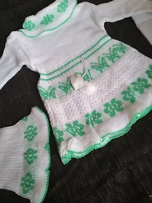 £7.99 • Buy Child/Baby  Knitted  3 Piece Set Dress  Hat 
