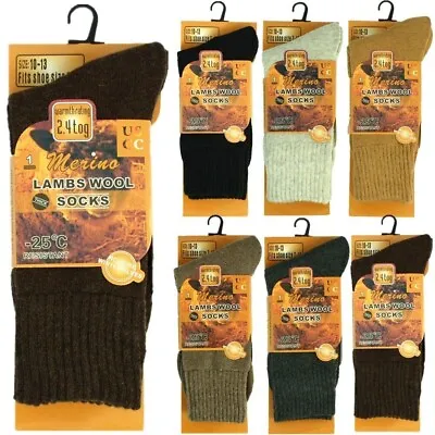 6 Pairs Men's Winter Merino Lambs Wool Heavy Duty Thermal Boots Socks Size 10-13 • $18.44