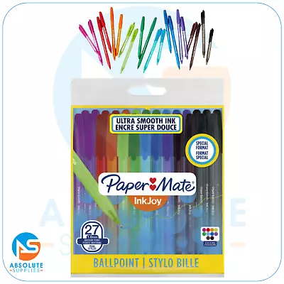 Paper Mate InkJoy 100ST Ballpoint Pens Pack Of 27 Medium Point  Assorted Colours • £5.99