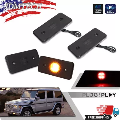 Smoked Lens Front & Rear LED Side Marker Lights For 02-14 Mercedes W463 G-Class • $34.99