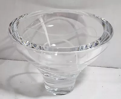 Nambe Crystal Cut Swirl Ribbon Floating Candle Bowl Handcrafted In Slovenia • $73.41