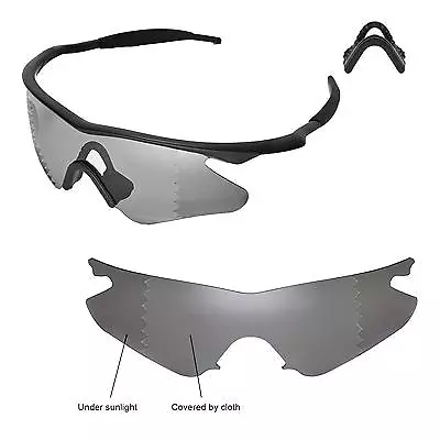 Walleva Polarized Transition Replacement+Black Nosepads 4 Oakley M Frame Heater • £41.32