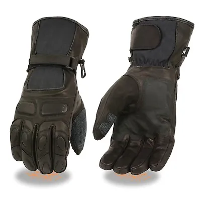 Milwaukee Leather Men's Waterproof Gauntlet Motorcycle Gloves- Reflective Piping • $38.99