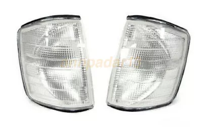 W201 Signal Light Corner Lights One Pair Clear Benz USA Mercedes 190E 190D 84-93 • $51.06