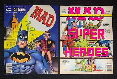 1994/95 MAD Magazine Super Special 96 FVF & #337 FN+ Superheroes Batman LOT Of 2 • $20.25