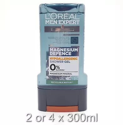 L'oreal Men Expert Magnesium Defence Hypoallergenic Shower Gel 300ml 2 Or 4 Pack • £10.99