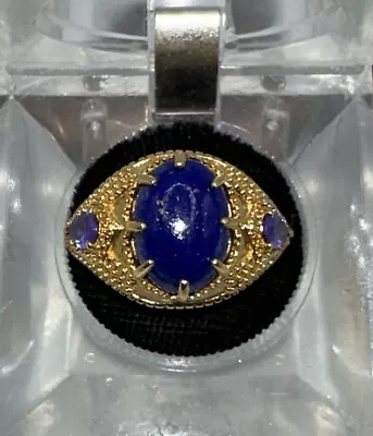 Gold Over Sterling Silver Lapis Ring Hallmarked “karis” Size 10 • $30