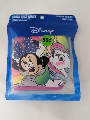 Disney Minnie Mouse Youth Kids Cloth Reusable Face Masks Washable 3 Pack • $5