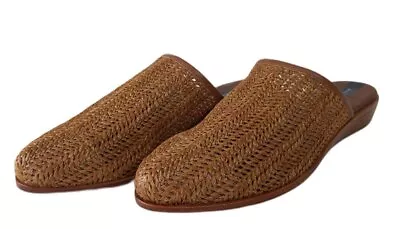 MATT BERNSON Women's Brown Chestnut Raffia Finch Slides #MB073 8 NWB • $55.98