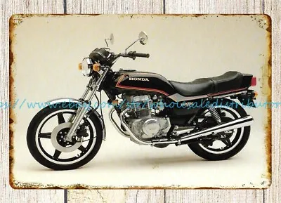 Light Wall Decor 1980 Motorcycle Biker Rider CB400T Hawk Metal Tin Sign • $18.86