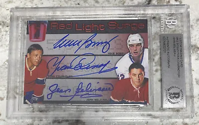 Mike Bossy/Yvan Cournoyer/Jean Beliveau Bossashows Triple Auto BAS SLABBED /25 • $149.99