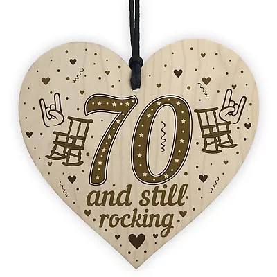 70th Birthday Gifts For Mum Dad Nan Grandad Wood Heart Funny 70th Birthday Card • £3.99