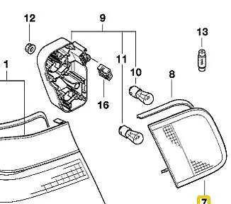 1)  BMW OEM 63216907946 USED TAIL LIGHT LEFT SIDE 330XI 5 E46 3 Series Euro All • $66.27