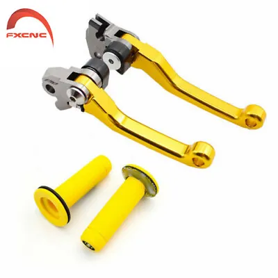 For RM85 2005-2019 RM125/RM250 2004-2008 CNC Gold Dirt Bike Brake Clutch Levers • $34.19