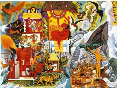 Mexican Art Diego Rivera. AMERICA PREHISPANICA 1950 14X20 Inch Paper Poster • $17.91