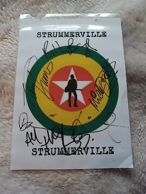 Strummerville Autographed Flyer / Bunting. The Clash. Billy Bragg. Damien Hirst • £22