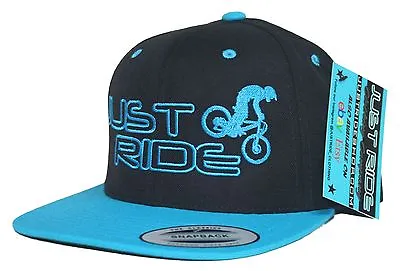 Just Ride Mountain Bike Hat Flat Bill Snap Back Mtb Downhill Race Trek Bicycle • $26.99