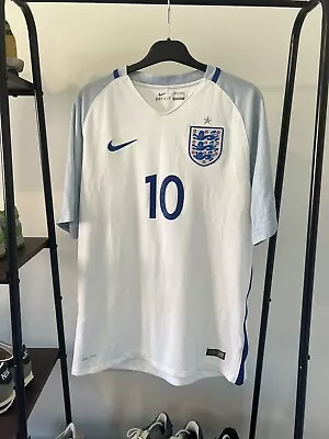 Nike Men's Official England Home Shirt 2016-2018 Genuine Short Sleeve UK L #10 • £19.99