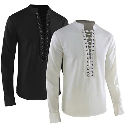 Men Medieval Renaissance Costume For Men Long Sleeve Cosplay Clothing • $29.76