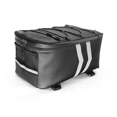 Waterproof Leather Motorcycle Rear Tail Seat Back Bag Tool Luggage Storage Pack • $20.26