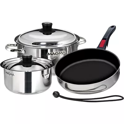Magma ProductsGourmet Nesting 7-Piece Stainless Steel Induction Cookware Set • $163