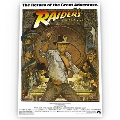 Indiana Jones Raiders Of The Lost Ark Movie Poster Satin High Quality A1 A2 A3 • £12.99