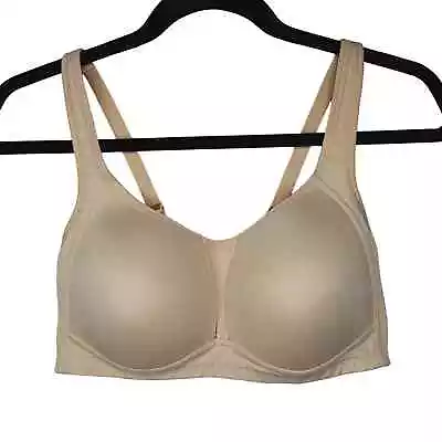 Wacoal Bra 36D Beige Nude Sports Wireless Full Coverage Clear Comfort 856114 • $27.99