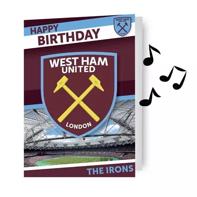 Birthday Card West Ham FC Birthday Card Musical Singing Sound Card • £4.51