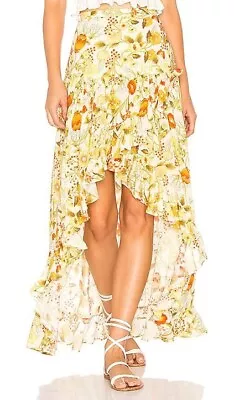 $69 • Buy Spell Sayulita Frill Split Skirt In Sunflower Size XS