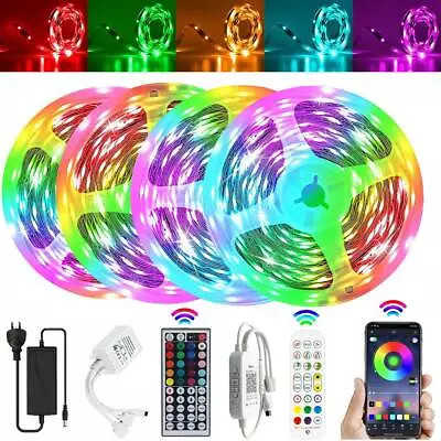 RGB LED Strip Lights 5050 Waterproof 5M 15M 20M Bluetooth IR Controller Adapter • $9.99