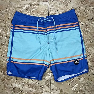 Hollister Beach Surf Shorts Blue And Orange Striped 30” Waist  • £5.29