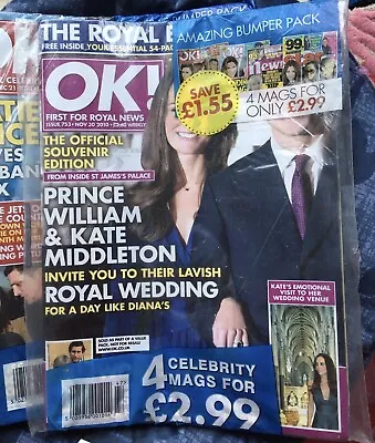 OK Magazine Bumper Pack Of Four William & Kate-Royal Engagement 30th Nov 2010 • £11.99