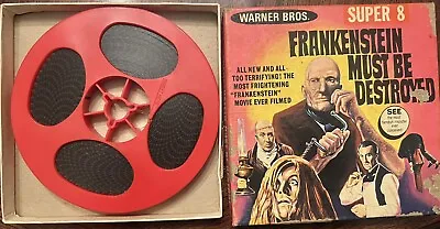Frankenstein Must Be Destroyed Super 8mm #564 1970 Warner Bros Ken Films B&W 5” • $10