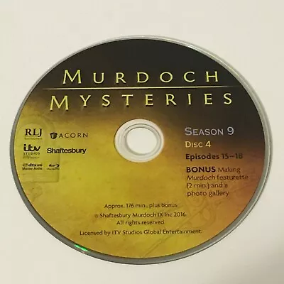 Murdoch Mysteries: Season 9 - Disc 4 Only (Blu-ray Disc 2016) • $1.99