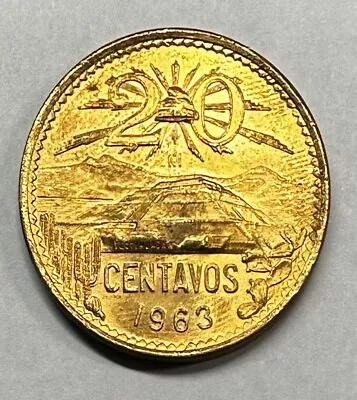 Mexico 1963 20 Centavos High Grade Very Nice Condition *82 • $11.99